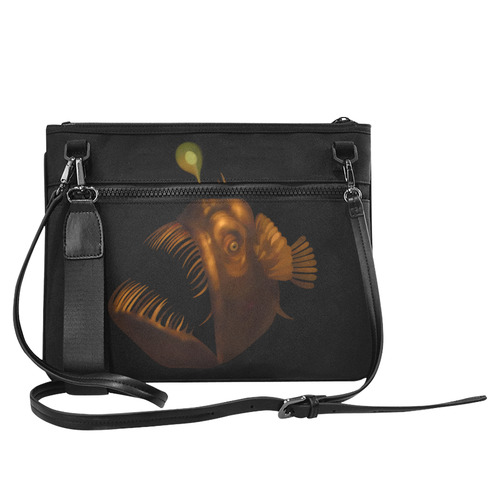 Deep Sea Anglerfish Predator Fish Painting Slim Clutch Bag (Model 1668)