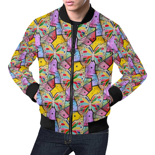 Butterfly of Dream by Nico Bielow All Over Print Bomber Jacket for Men (Model H19)