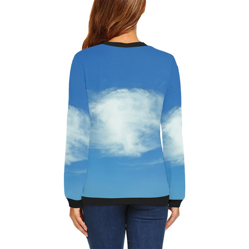 Summer Clouds All Over Print Crewneck Sweatshirt for Women (Model H18)