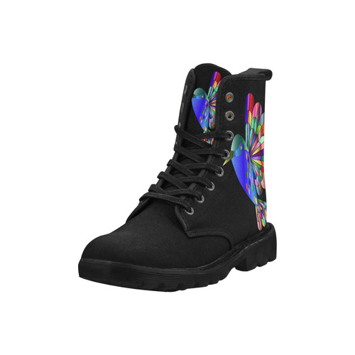 Rainbow Hummingbird Martin Boots for Women (Black) (Model 1203H)