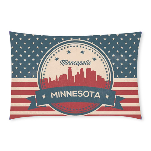 Retro Minneapolis Skyline 3-Piece Bedding Set