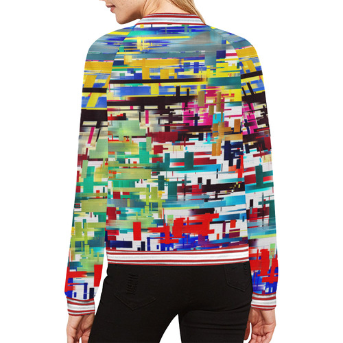 Colorful City Abstract All Over Print Bomber Jacket for Women (Model H21)