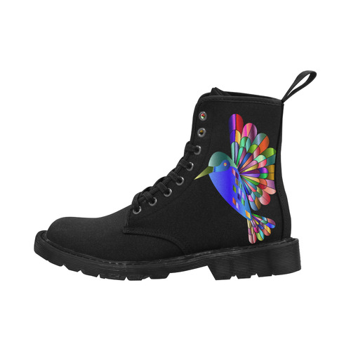 Rainbow Hummingbird Martin Boots for Women (Black) (Model 1203H)