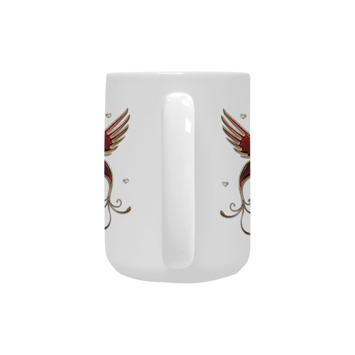 Ruby Jewel Hummingbird Flower Custom Ceramic Mug (15OZ)