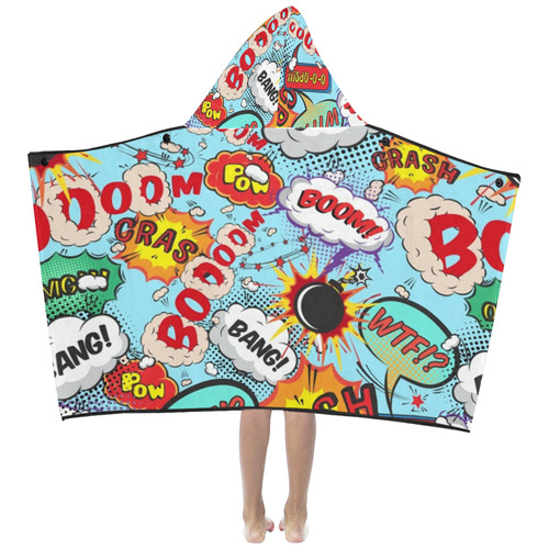 Comic Pattern Kids' Hooded Bath Towels