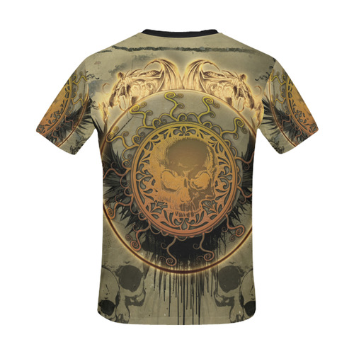 Awesome skulls on round button All Over Print T-Shirt for Men/Large Size (USA Size) Model T40)