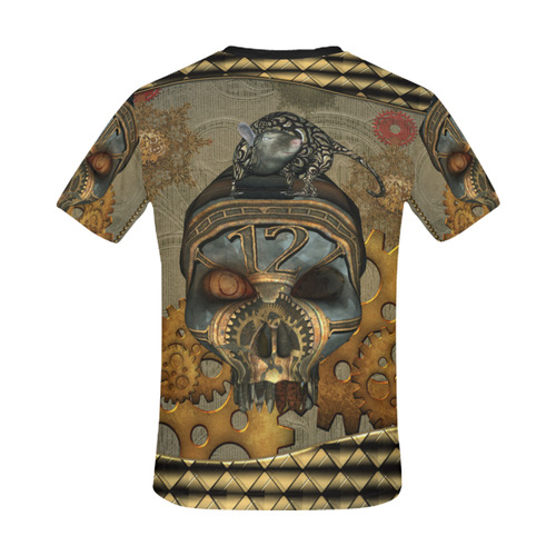 Awesome steampunk skull All Over Print T-Shirt for Men/Large Size (USA Size) Model T40)