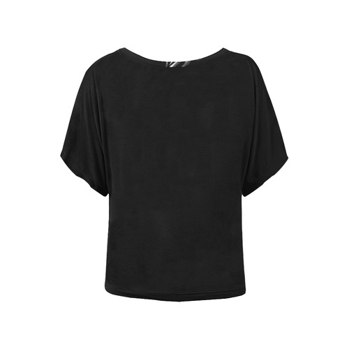 Silver Cat Women's Batwing-Sleeved Blouse T shirt (Model T44)