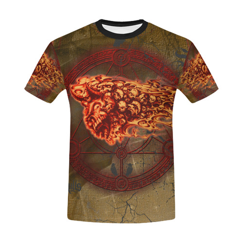 Awesome, creepy flyings skulls All Over Print T-Shirt for Men/Large Size (USA Size) Model T40)