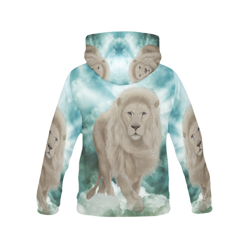 The white lion in the universe All Over Print Hoodie for Men/Large Size (USA Size) (Model H13)