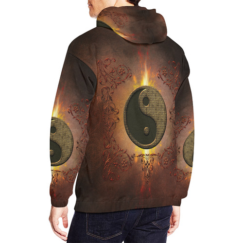 The sign ying and yang All Over Print Hoodie for Men/Large Size (USA Size) (Model H13)