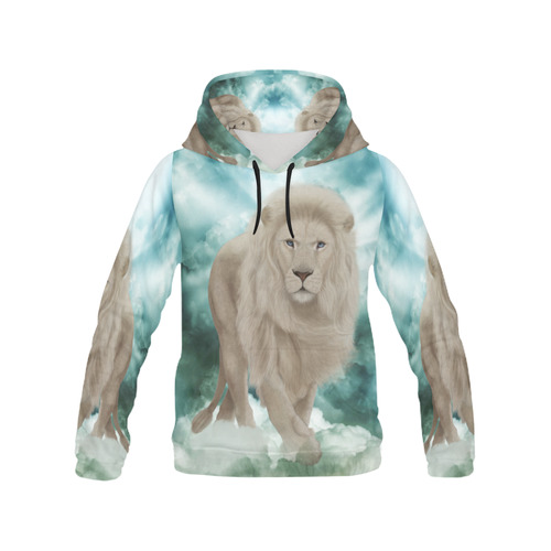 The white lion in the universe All Over Print Hoodie for Men/Large Size (USA Size) (Model H13)