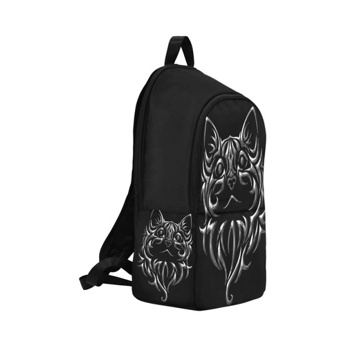 Silver Cat Fabric Backpack for Adult (Model 1659)