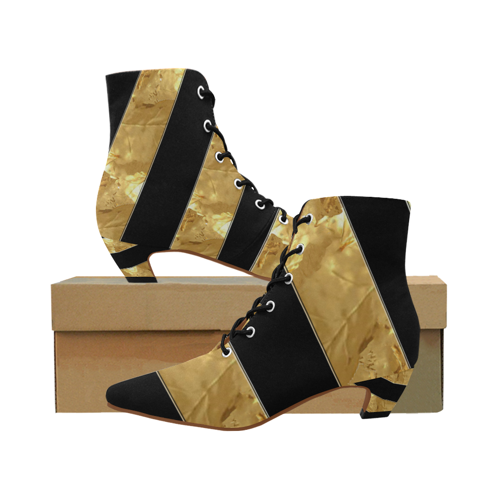 black and gold booties
