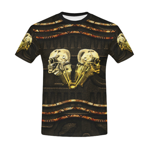 Awesome mechanical skull All Over Print T-Shirt for Men/Large Size (USA Size) Model T40)