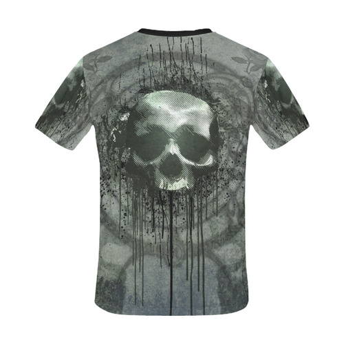 Awesome skull with bones and grunge All Over Print T-Shirt for Men/Large Size (USA Size) Model T40)