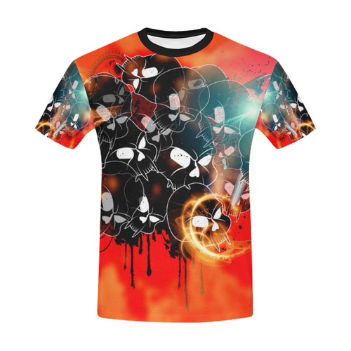 Awesome skulls All Over Print T-Shirt for Men/Large Size (USA Size) Model T40)
