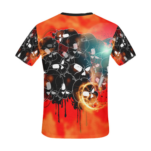 Awesome skulls All Over Print T-Shirt for Men/Large Size (USA Size) Model T40)