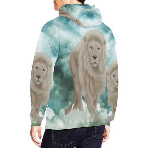 The white lion in the universe All Over Print Hoodie for Men/Large Size (USA Size) (Model H13)