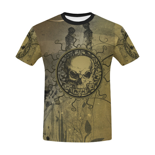 Amazing skull with skeletons All Over Print T-Shirt for Men/Large Size (USA Size) Model T40)