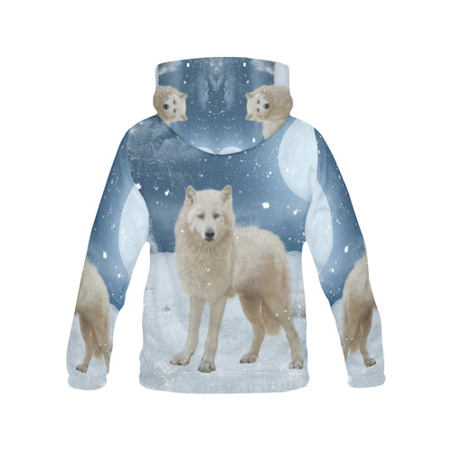 Awesome arctic wolf All Over Print Hoodie for Men/Large Size (USA Size) (Model H13)