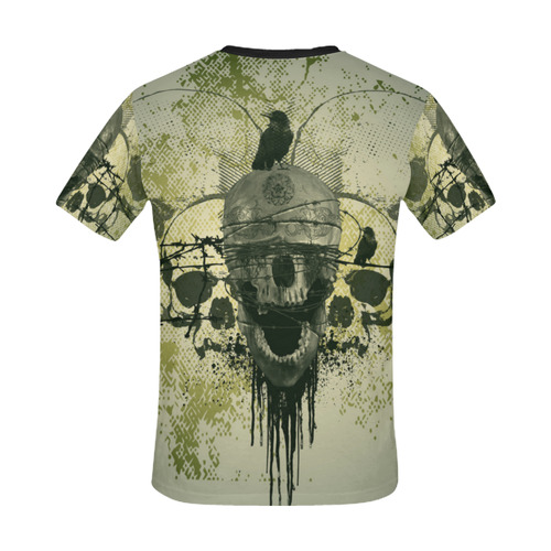 Creepy green skull All Over Print T-Shirt for Men/Large Size (USA Size) Model T40)