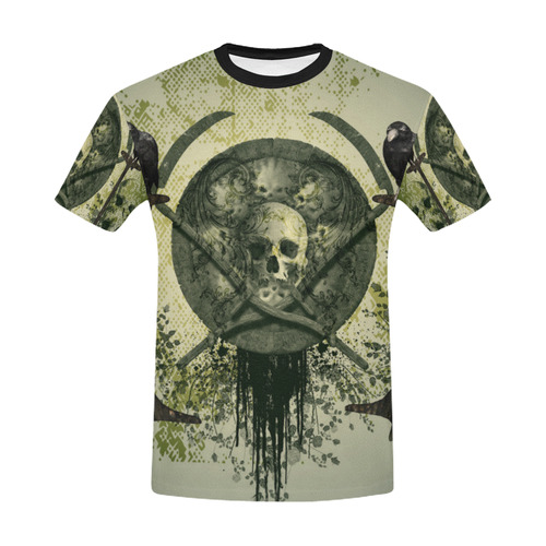 Skulls with crows All Over Print T-Shirt for Men/Large Size (USA Size) Model T40)