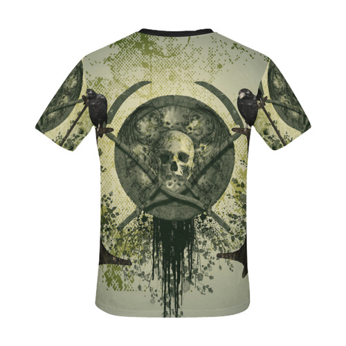 Skulls with crows All Over Print T-Shirt for Men/Large Size (USA Size) Model T40)