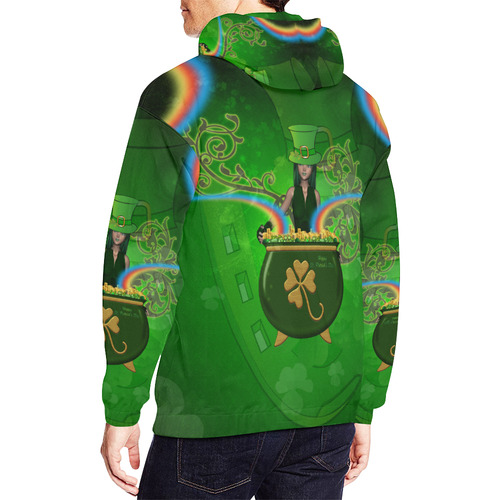 Happy St. Patrick's day All Over Print Hoodie for Men/Large Size (USA Size) (Model H13)