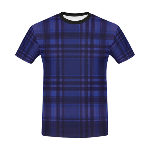 darkblueplaid All Over Print T-Shirt for Men/Large Size (USA Size) Model T40)