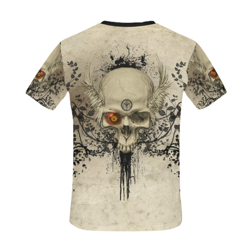 Amazing skull with wings,red eye All Over Print T-Shirt for Men/Large Size (USA Size) Model T40)
