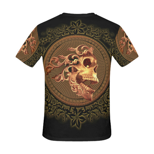 Amazing skull with floral elements All Over Print T-Shirt for Men/Large Size (USA Size) Model T40)