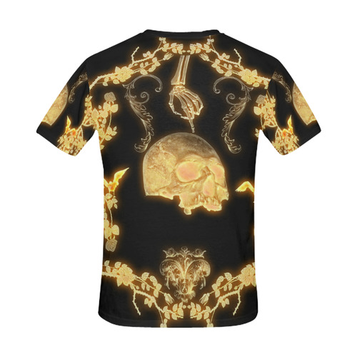 Yellow skull All Over Print T-Shirt for Men/Large Size (USA Size) Model T40)