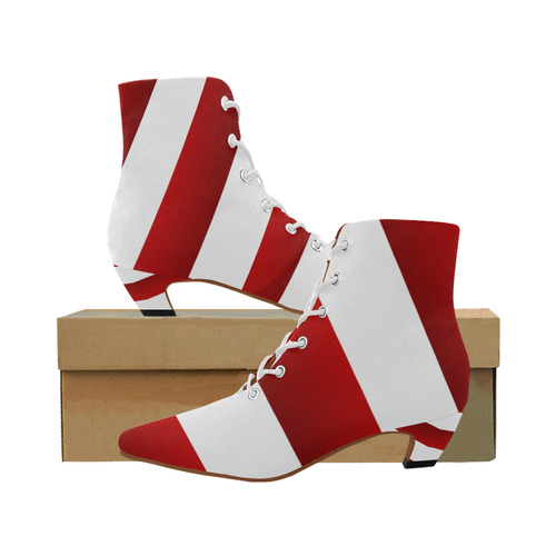 red and white heels