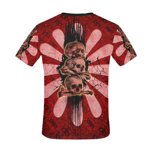 Skulls on a flower All Over Print T-Shirt for Men/Large Size (USA Size) Model T40)