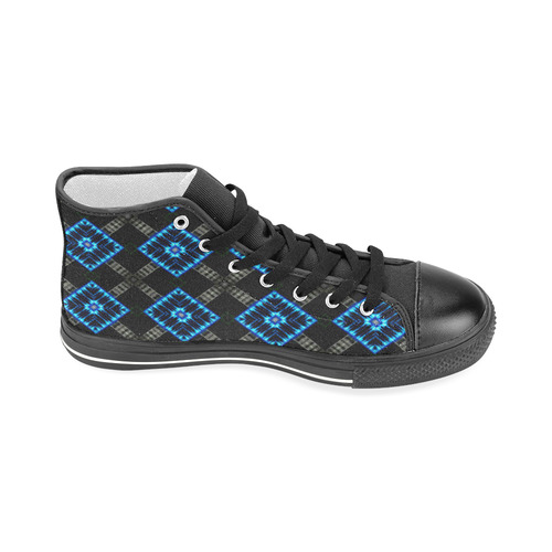 the blue diamond Men’s Classic High Top Canvas Shoes (Model 017)