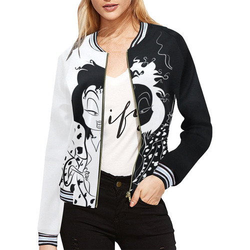 Cruella_Jacket All Over Print Bomber Jacket for Women (Model H21)