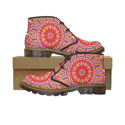 Oriental Kaleido 9 by JamColors Women's Canvas Chukka Boots (Model 2402-1)