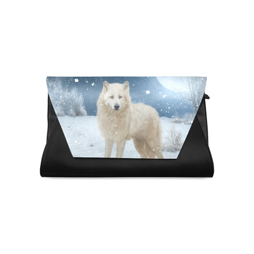 Awesome arctic wolf Clutch Bag (Model 1630)