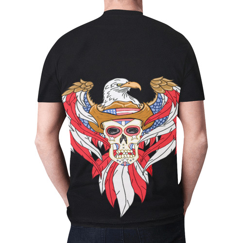 American Eagle Sugar Skull Black New All Over Print T-shirt for Men (Model T45)