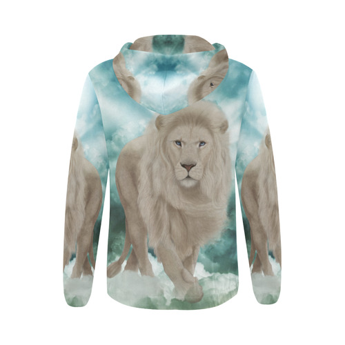 The white lion in the universe All Over Print Full Zip Hoodie for Women (Model H14)