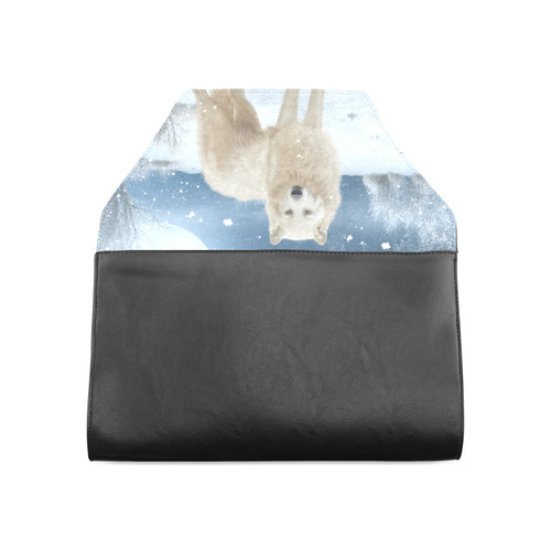 Awesome arctic wolf Clutch Bag (Model 1630)