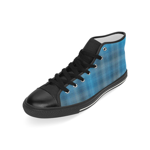 countryblueplaid Men’s Classic High Top Canvas Shoes (Model 017)