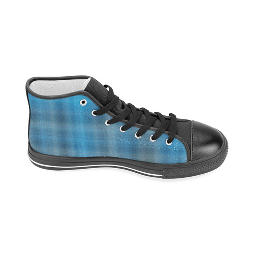 countryblueplaid Men’s Classic High Top Canvas Shoes (Model 017)