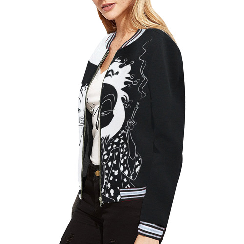 Cruella_Jacket All Over Print Bomber Jacket for Women (Model H21)