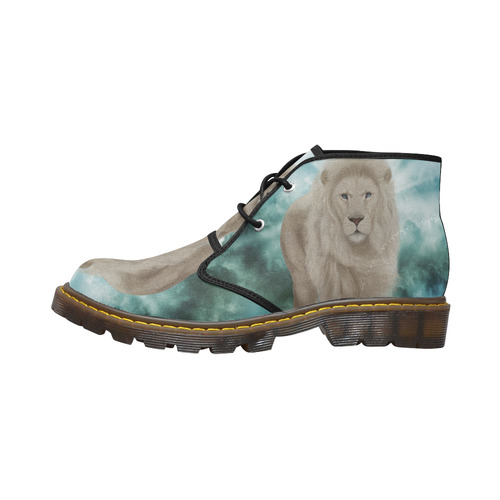 The white lion in the universe Men's Canvas Chukka Boots (Model 2402-1)