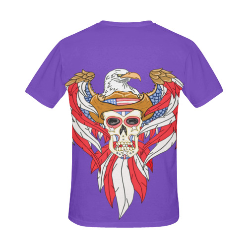 American Eagle Sugar Skull Purple All Over Print T-Shirt for Men/Large Size (USA Size) Model T40)