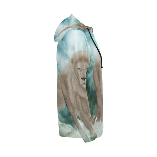 The white lion in the universe All Over Print Full Zip Hoodie for Men (Model H14)