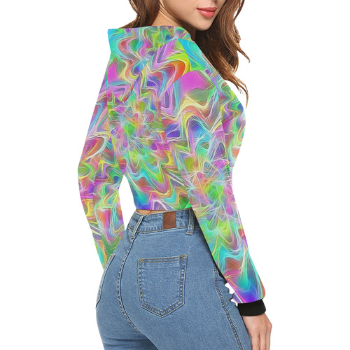 summer breeze C by FeelGood All Over Print Crop Hoodie for Women (Model H22)