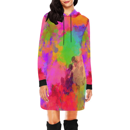 Colors and joy 4 by FeelGood All Over Print Hoodie Mini Dress (Model H27)